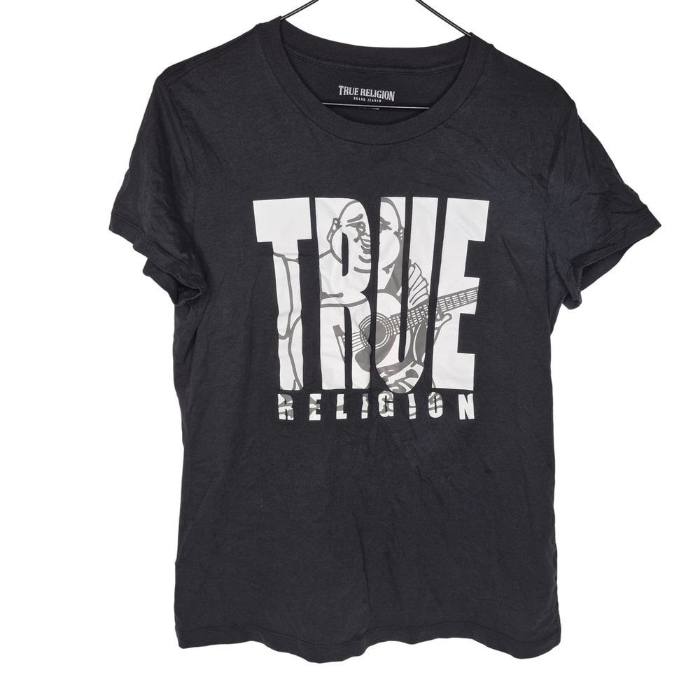 True Religion Graphic Print T-Shirt Buddha Logo Short Sleeve‎ Top Large